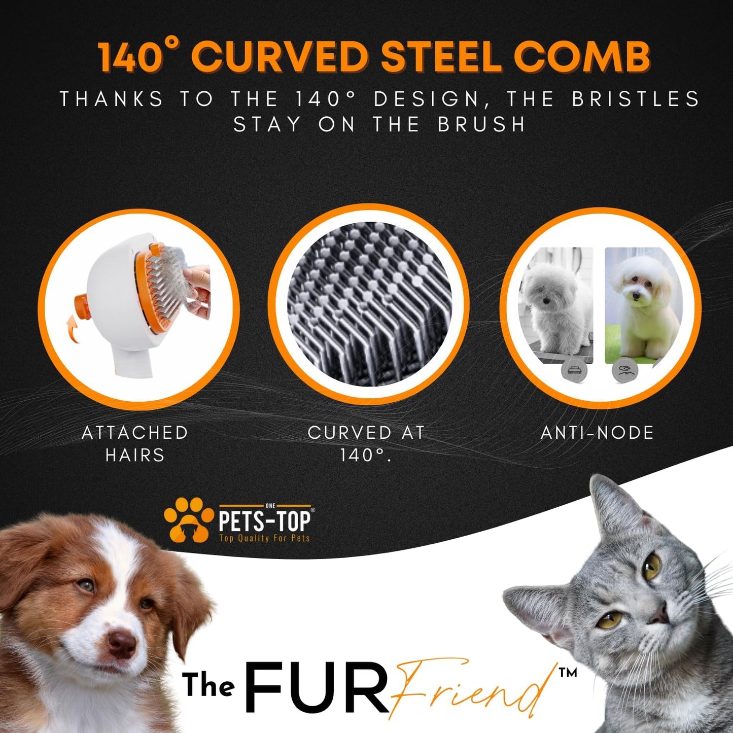 3-in-1 Cat Spray Brush with Built-In Water Tank – Anti-Static Steam Grooming Brush with One-Button Self-Cleaning for Long & Short Hair Cats