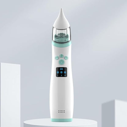 Electric Nasal Aspirator for Babies – Portable Automatic Nose Cleaner with Adjustable 3-Level Suction, Anti-Backflow Design, 2 Soft Silicone Tips, Soothing Music & Light – Baby Nose Sucker
