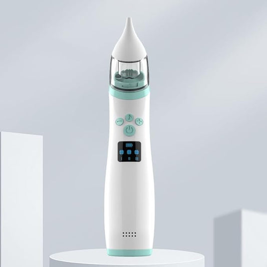 Electric Nasal Aspirator for Babies – Portable Automatic Nose Cleaner with Adjustable 3-Level Suction, Anti-Backflow Design, 2 Soft Silicone Tips, Soothing Music & Light – Baby Nose Sucker