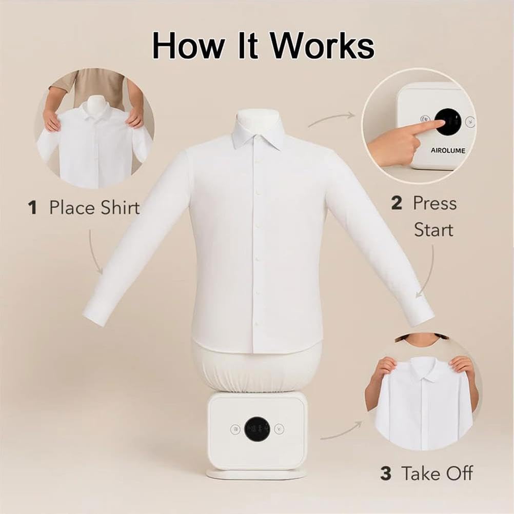 Inflatable Ironing Machine UK | Hands-Free Smart Ironing with Quick Dry, Adjustable Heat & Timer | Automatic Ironing for Shirts, Pants & Shoes