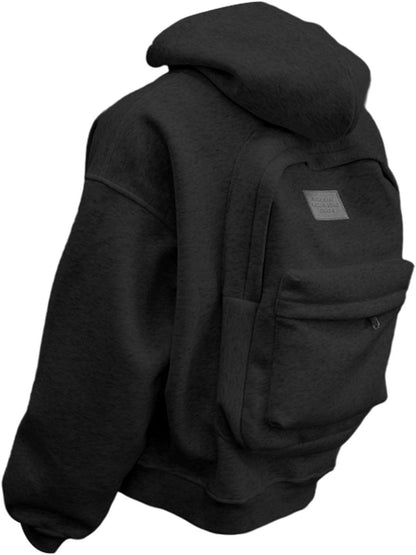 Unisex Travel Hoodie Backpack – Onerazy Travelshell Sweatshirt Hoodie with Backpack, Casual Zip-Up Lightweight Cardigan Jacket Pullover for Men & Women