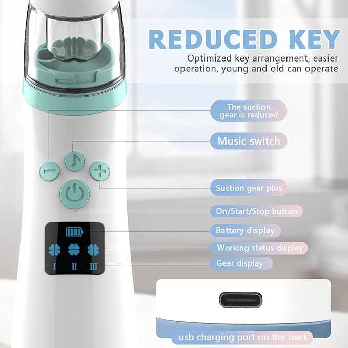 Electric Nasal Aspirator for Babies – Portable Automatic Nose Cleaner with Adjustable 3-Level Suction, Anti-Backflow Design, 2 Soft Silicone Tips, Soothing Music & Light – Baby Nose Sucker