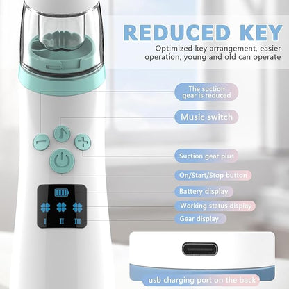 Electric Nasal Aspirator for Babies – Portable Automatic Nose Cleaner with Adjustable 3-Level Suction, Anti-Backflow Design, 2 Soft Silicone Tips, Soothing Music & Light – Baby Nose Sucker