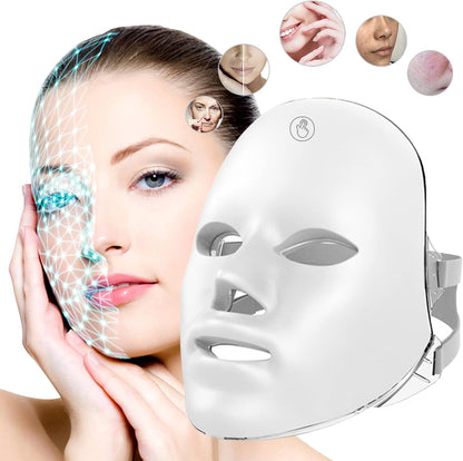 LED Light Therapy Face Mask – 7-Color Photon Facial Mask for Skin Rejuvenation, Anti-Aging, Anti-Acne & Anti-Wrinkle Treatment