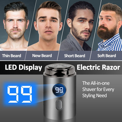 Mini Electric Shaver for Men – USB Rechargeable Waterproof Travel Razor, Wet & Dry Portable Shaving Machine, Compact Trimmer for Home & Travel