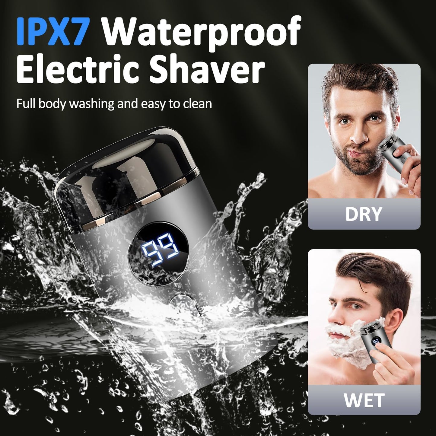 Mini Electric Shaver for Men – USB Rechargeable Waterproof Travel Razor, Wet & Dry Portable Shaving Machine, Compact Trimmer for Home & Travel