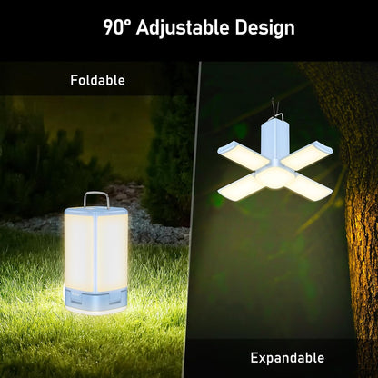 Blukar Rechargeable Camping Lantern – Ultra-Bright 116 LED Tent Light, 7 Lighting Modes, 90° Adjustable, Long-Life Outdoor Hanging Lamp for Camping & Emergency Use (Energy Class A+++)