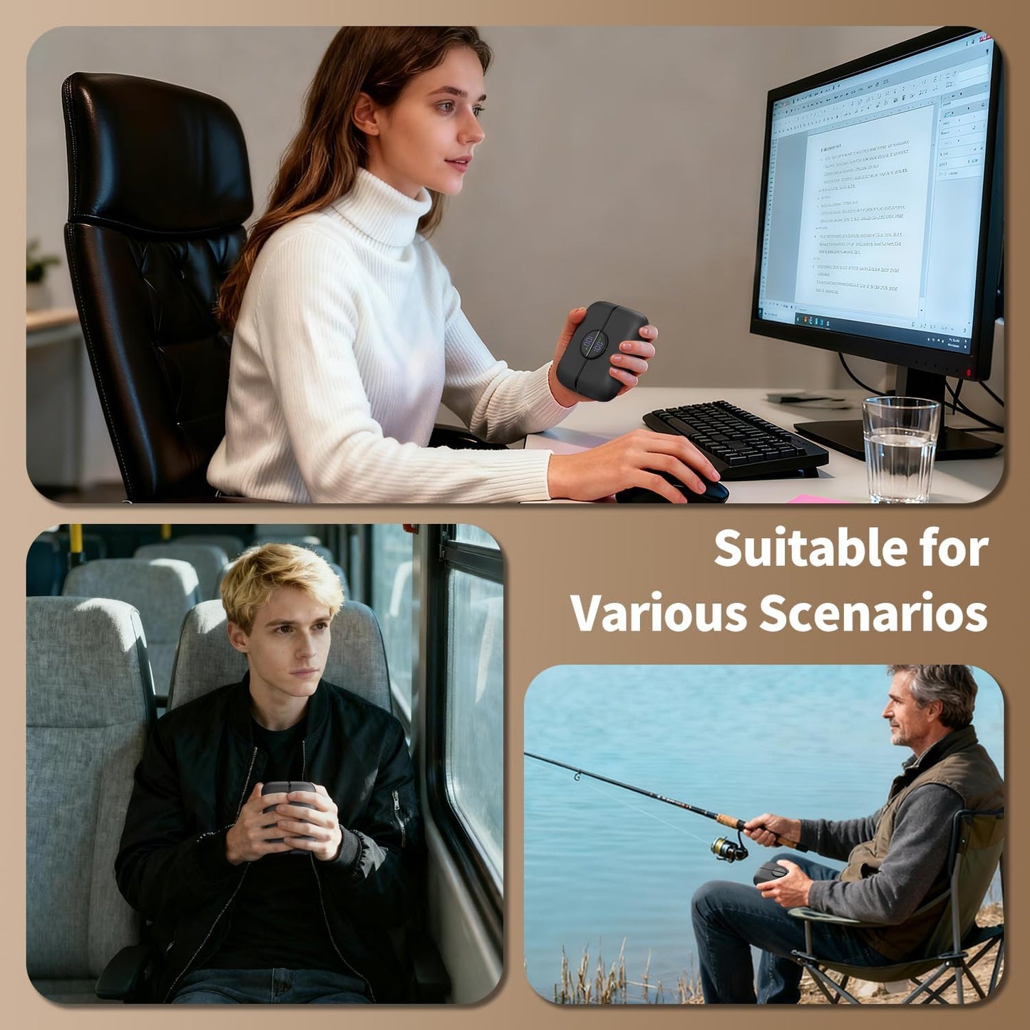 yAyusi Magnetic Hand Warmers Rechargeable 2 Pack, 9000mAh Electric Pocket Hand Warmer with LED Display, 5-Level Fast Heating, Portable Power Bank, Winter Travel Essentials for Women & Men