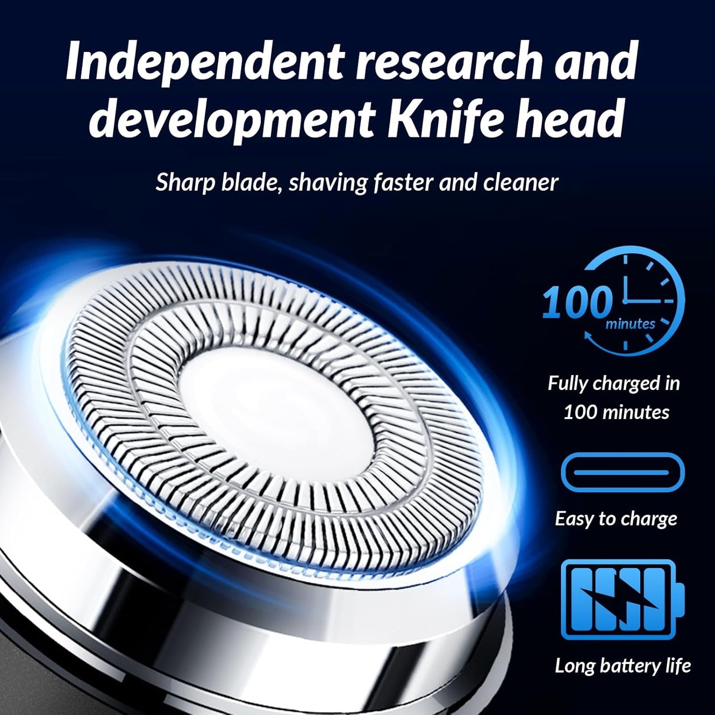 Mini Electric Shaver for Men, Portable USB Rechargeable Beard Trimmer, Waterproof Travel Shaver for Car & Home – Metallic Grey