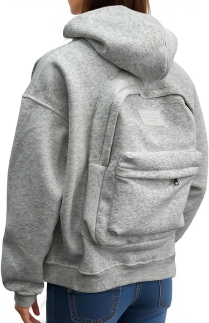 Unisex Travel Hoodie Backpack – Onerazy Travelshell Sweatshirt Hoodie with Backpack, Casual Zip-Up Lightweight Cardigan Jacket Pullover for Men & Women