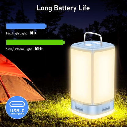 Blukar Rechargeable Camping Lantern – Ultra-Bright 116 LED Tent Light, 7 Lighting Modes, 90° Adjustable, Long-Life Outdoor Hanging Lamp for Camping & Emergency Use (Energy Class A+++)