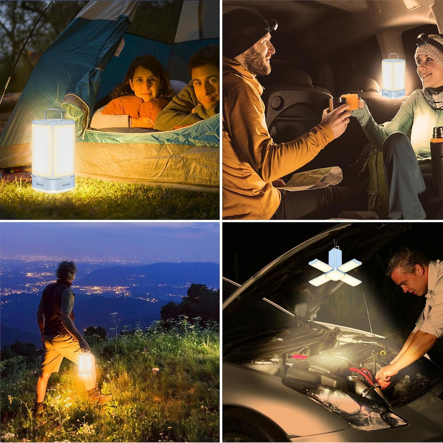 Blukar Rechargeable Camping Lantern – Ultra-Bright 116 LED Tent Light, 7 Lighting Modes, 90° Adjustable, Long-Life Outdoor Hanging Lamp for Camping & Emergency Use (Energy Class A+++)