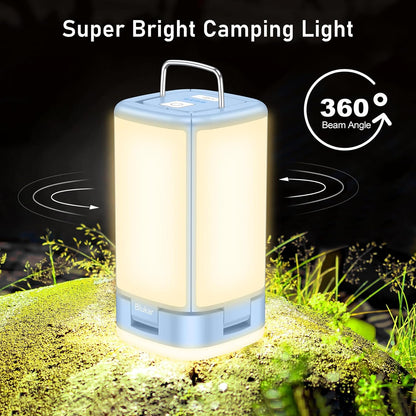 Blukar Rechargeable Camping Lantern – Ultra-Bright 116 LED Tent Light, 7 Lighting Modes, 90° Adjustable, Long-Life Outdoor Hanging Lamp for Camping & Emergency Use (Energy Class A+++)