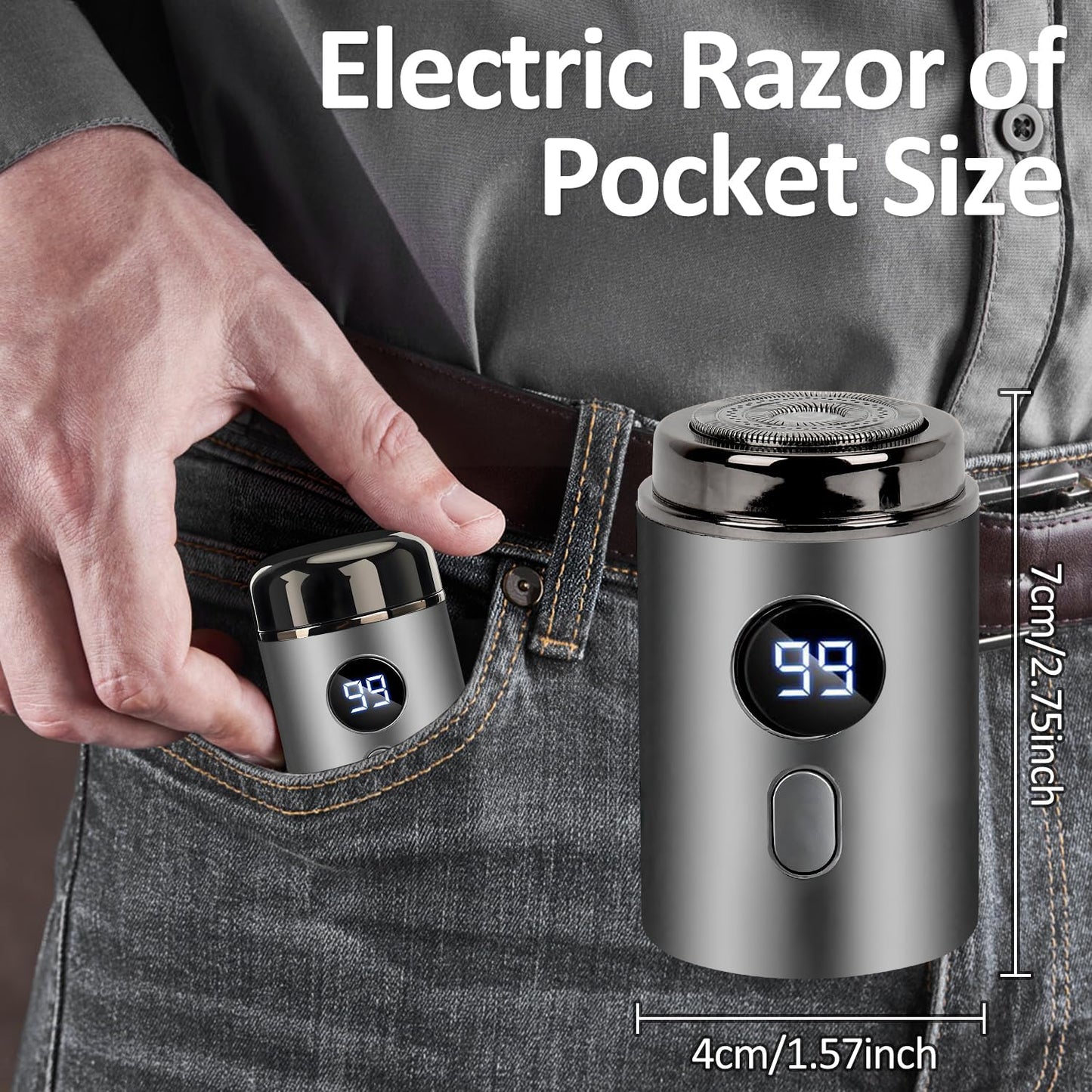 Mini Electric Shaver for Men – USB Rechargeable Waterproof Travel Razor, Wet & Dry Portable Shaving Machine, Compact Trimmer for Home & Travel