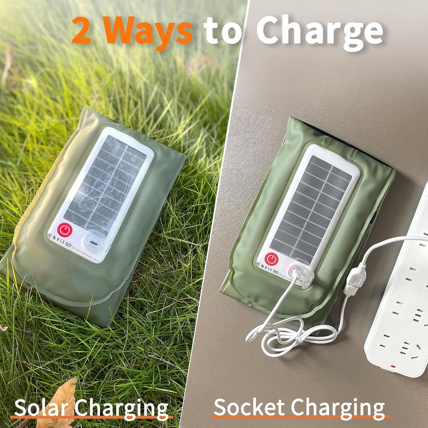 "Inflatable Solar Camping Lantern – USB Rechargeable Tent Light, 4 Lighting Modes, IP66 Waterproof, Portable & Lightweight Outdoor Lantern