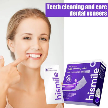 Hismile V34 Purple Teeth Whitening Strips – Remove Yellow Stains, Instant Brightening