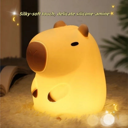Cute Pet Capybara Night Light Cute Cartoon Silicone Creative Bedside Sleep Night Lamp For Children's Room Decor Birthday gift