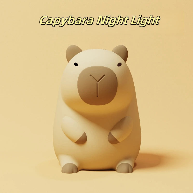 Cute Pet Capybara Night Light Cute Cartoon Silicone Creative Bedside Sleep Night Lamp For Children's Room Decor Birthday gift