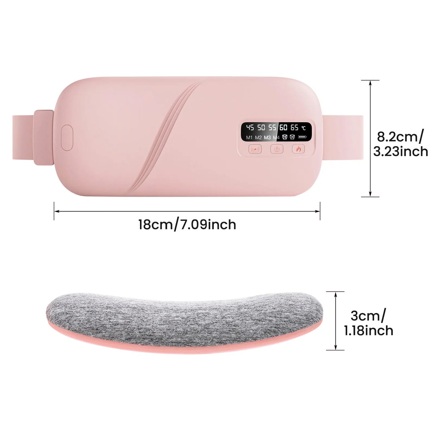 5 Modes Electric Heating Vibration Waist Massage Belt Smart Warm Palace Women Menstrual Heating Pad for for Cramps Period Relief