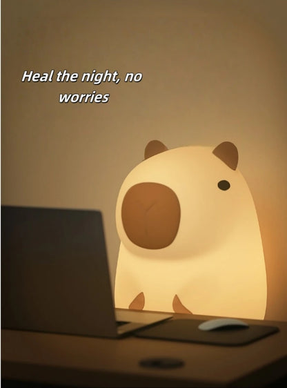 Cute Pet Capybara Night Light Cute Cartoon Silicone Creative Bedside Sleep Night Lamp For Children's Room Decor Birthday gift
