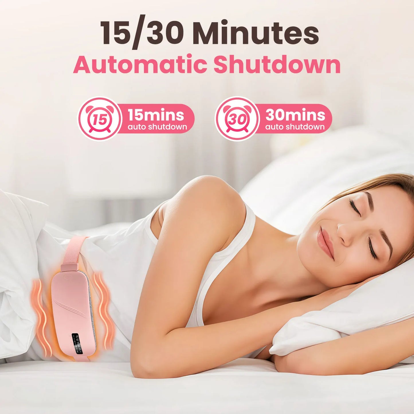 5 Modes Electric Heating Vibration Waist Massage Belt Smart Warm Palace Women Menstrual Heating Pad for for Cramps Period Relief