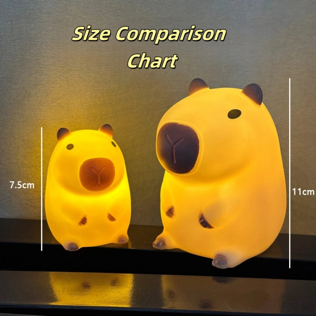 Cute Pet Capybara Night Light Cute Cartoon Silicone Creative Bedside Sleep Night Lamp For Children's Room Decor Birthday gift